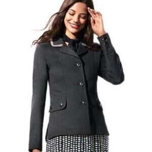 CAbi Ponte Crew Blazer Jacket Womens Small Charcoal Gray NWOT